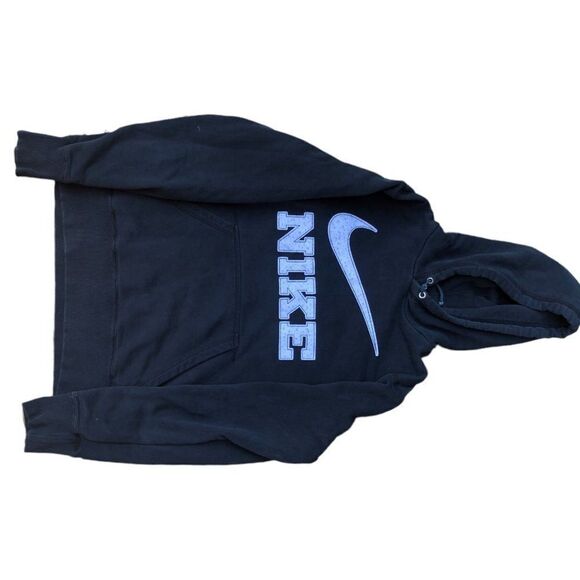 Vintage Embroidered Nike Hoodie Medium Big Logo Black - Picture 7 of 10